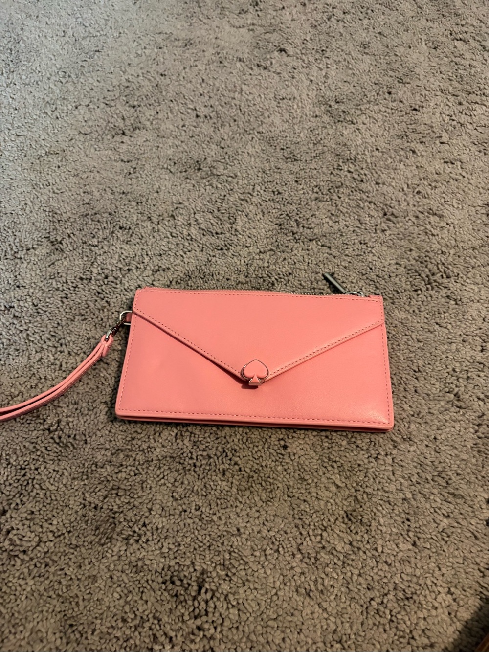 kate spade coral pink envelope wristlet clutch